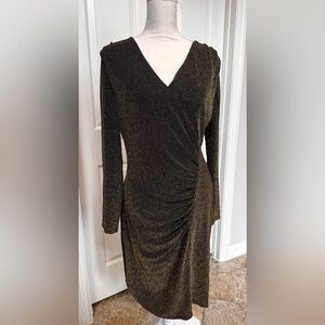 NEW DKNY Black with Metallic Gold Chain Design SZ 12